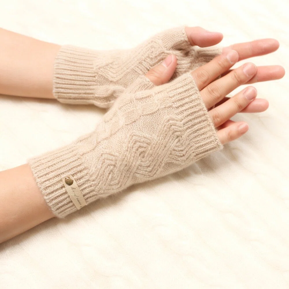 Cashmere Fingerless Wrist Warm Gloves
