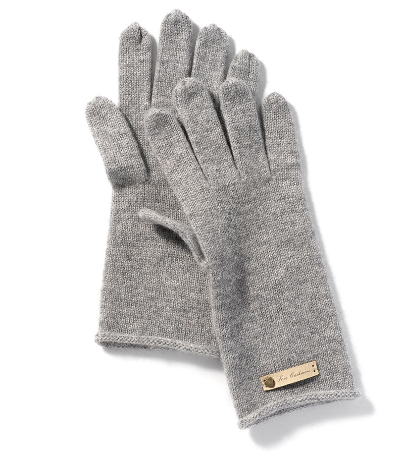 Fall & Winter Pure Cashmere Cuffed Knit Warm Gloves