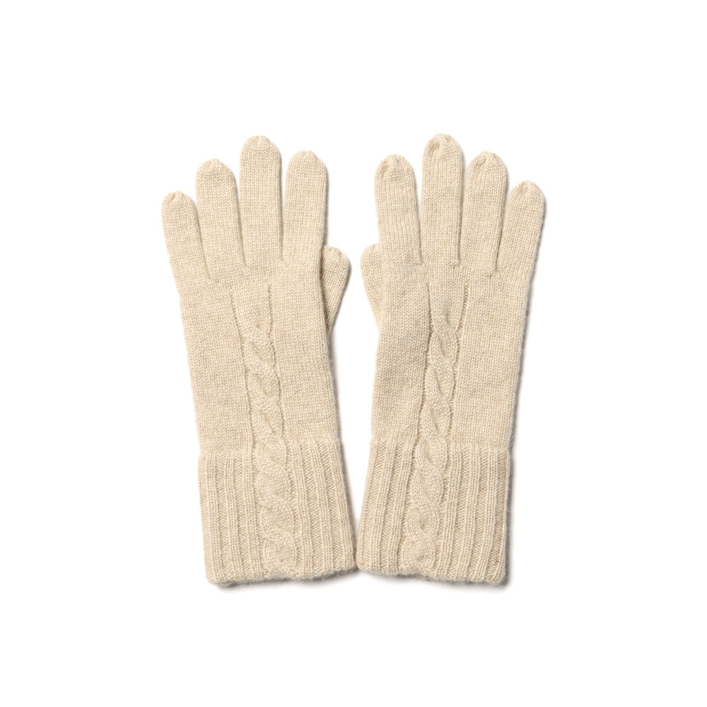 New Fall & Winter Cable Knit Pure Cashmere Gloves