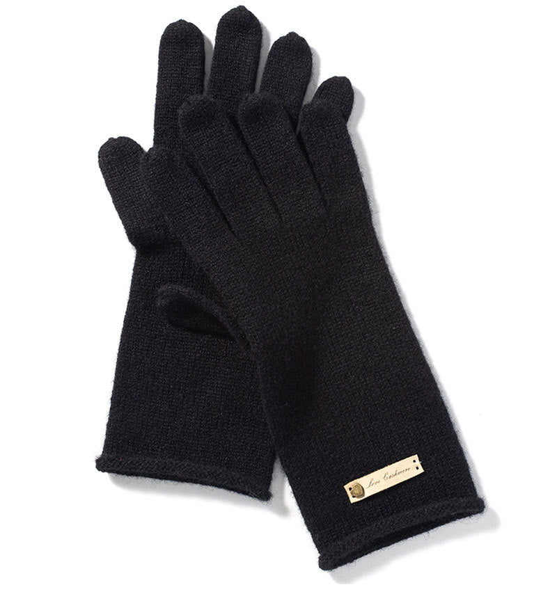 Fall & Winter Pure Cashmere Cuffed Knit Warm Gloves