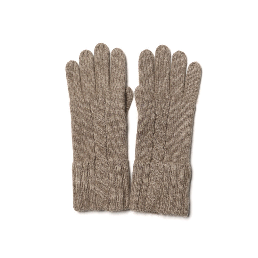 New Fall & Winter Cable Knit Pure Cashmere Gloves