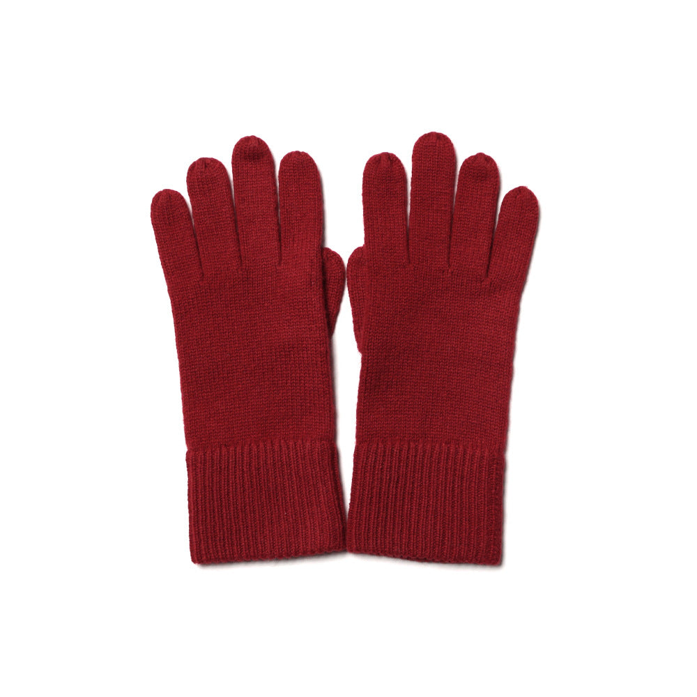 New Warm Solid Color Knit Cashmere Gloves