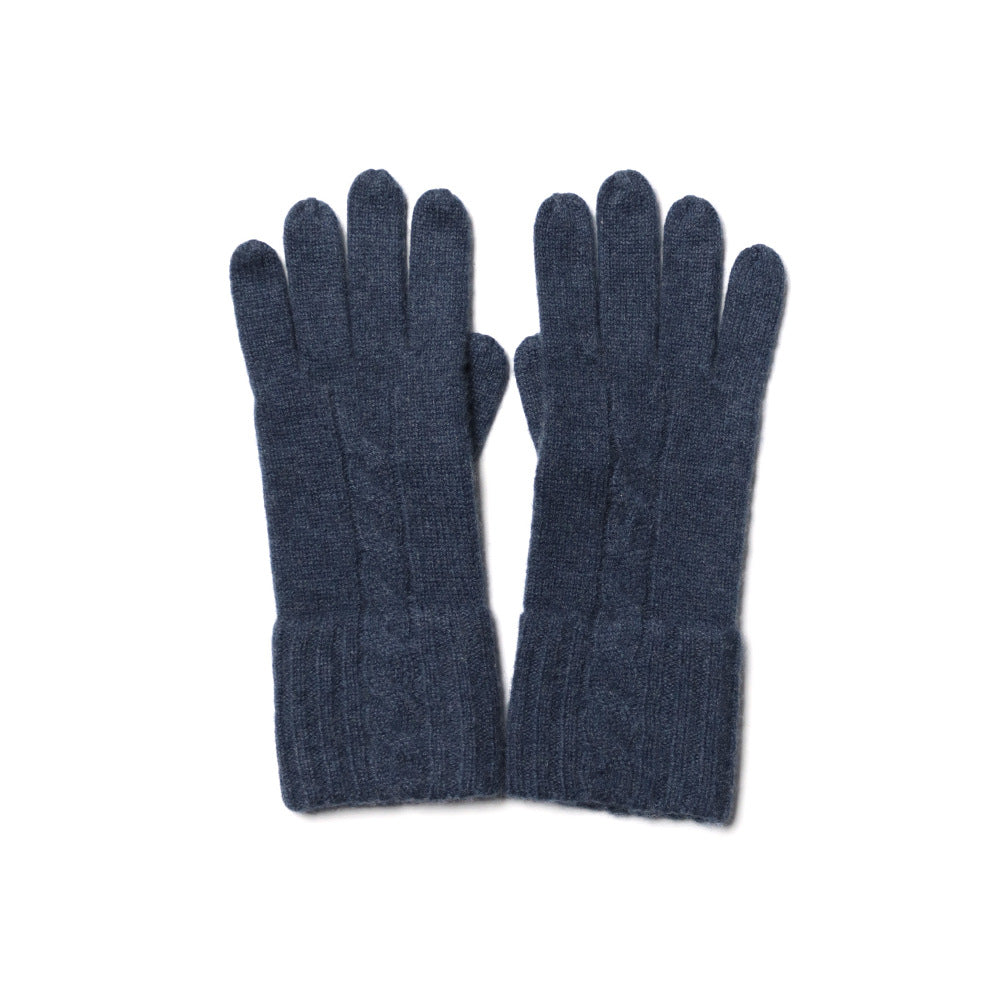 New Fall & Winter Cable Knit Pure Cashmere Gloves